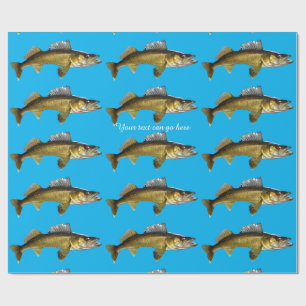 Beautiful Walleye auf Blue Geschenkpapier