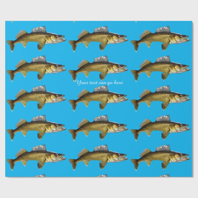 Beautiful Walleye auf Blue Geschenkpapier (Flach)