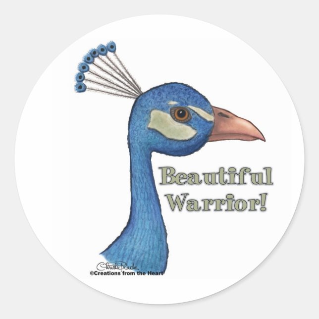 Beautiful Warrior Runder Aufkleber (Vorderseite)