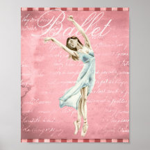 Beautiful Watercolor Ballerina Pink Script Ballet