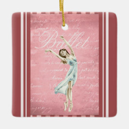 Beautiful Watercolor Ballerina Pink Weihnachten Keramikornament