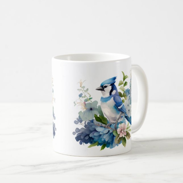 Beautiful Watercolor Blue Jay Wrap Kaffeetasse (VorderseiteRechts)
