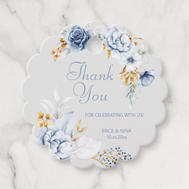 Beautiful Watercolor Blume Vielen Dank Geschenkanhänger (Vorderseite)