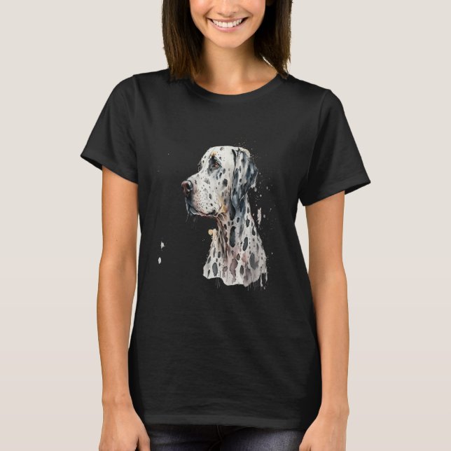 Beautiful Watercolor Dalmatian Portrait T-Shirt (Vorderseite)