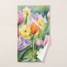 Beautiful watercolor of Tulips Handtuch