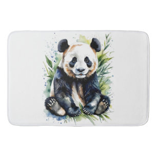 Beautiful Watercolor Panda Bear Badematte