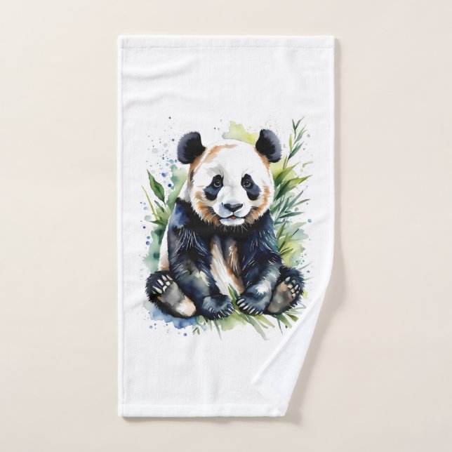 Beautiful Watercolor Panda Bear Badhandtuch Set (Handtuch)