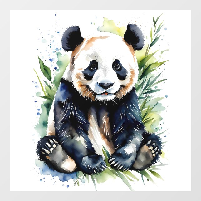 Beautiful Watercolor Panda Bear Fensteraufkleber (Blatt)