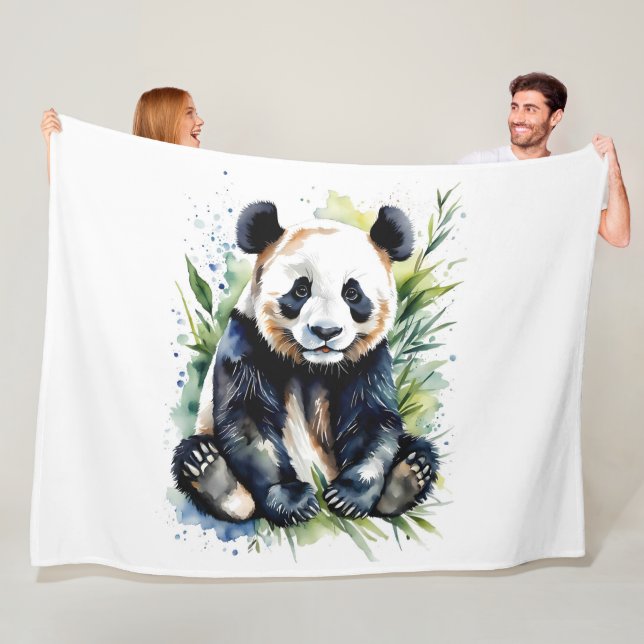 Beautiful Watercolor Panda Bear Fleecedecke (Beispiel)