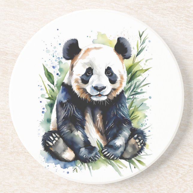 Beautiful Watercolor Panda Bear Getränkeuntersetzer (Vorne)