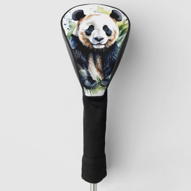 Beautiful Watercolor Panda Bear Golf Headcover (Vorderseite)