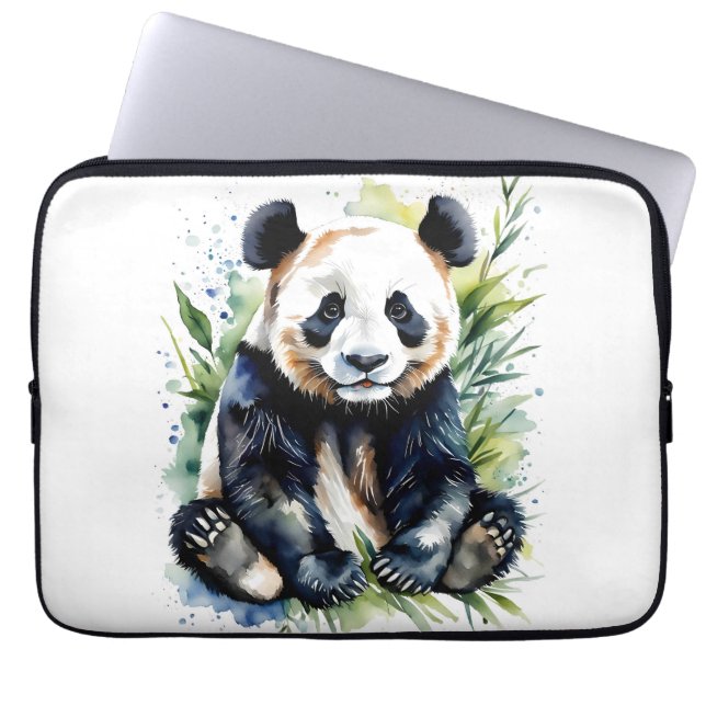 Beautiful Watercolor Panda Bear Laptopschutzhülle (Vorderseite)