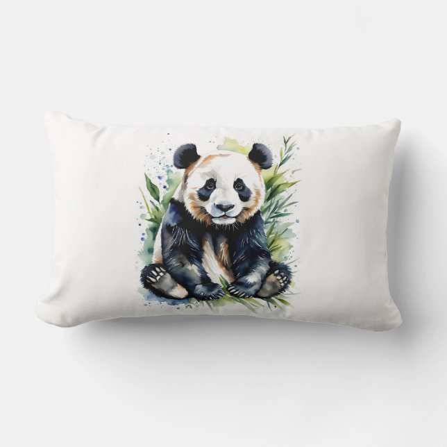 Beautiful Watercolor Panda Bear Lendenkissen (Vorderseite)