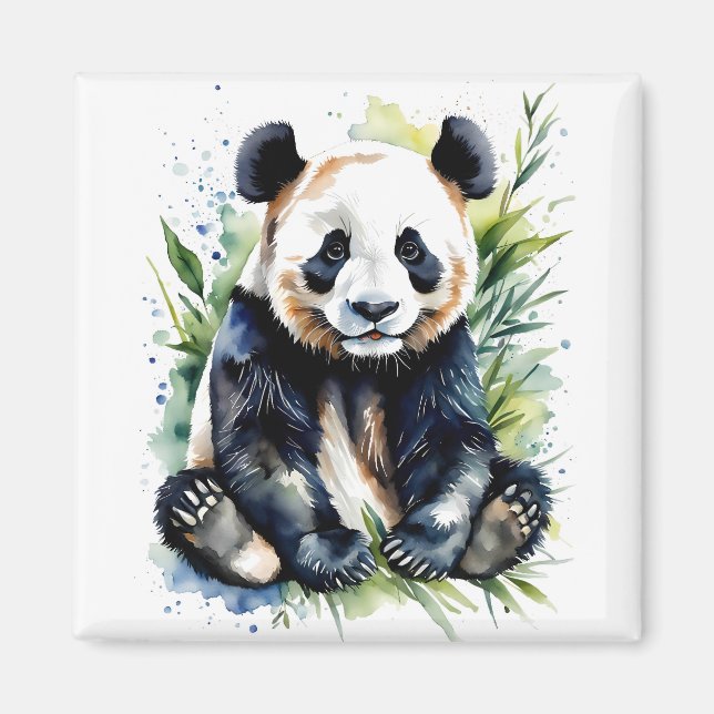 Beautiful Watercolor Panda Bear Magnet (Vorne)