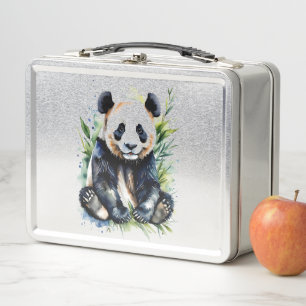 Beautiful Watercolor Panda Bear Metall Brotdose