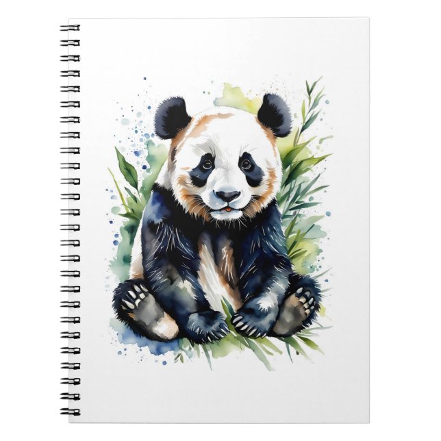 Beautiful Watercolor Panda Bear Notizblock (Vorderseite)