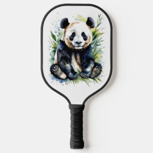 Beautiful Watercolor Panda Bear Pickleball Schläger