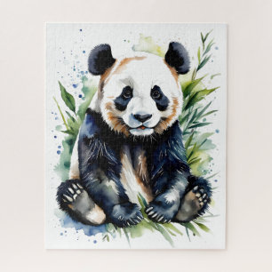 Beautiful Watercolor Panda Bear Puzzle