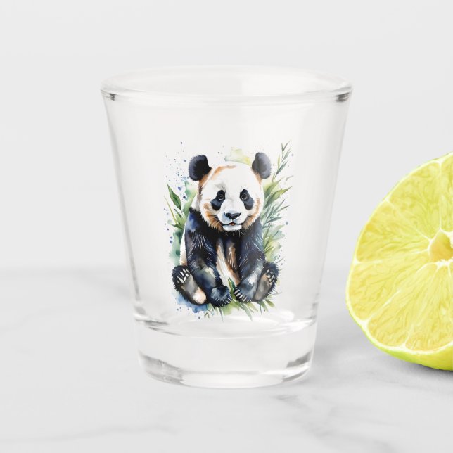 Beautiful Watercolor Panda Bear Schnapsglas (Vorderseite)