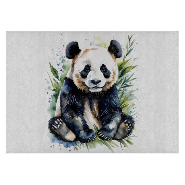 Beautiful Watercolor Panda Bear Schneidebrett (Vorderseite)