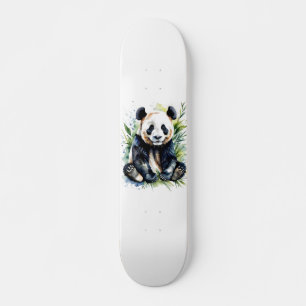 Beautiful Watercolor Panda Bear Skateboard