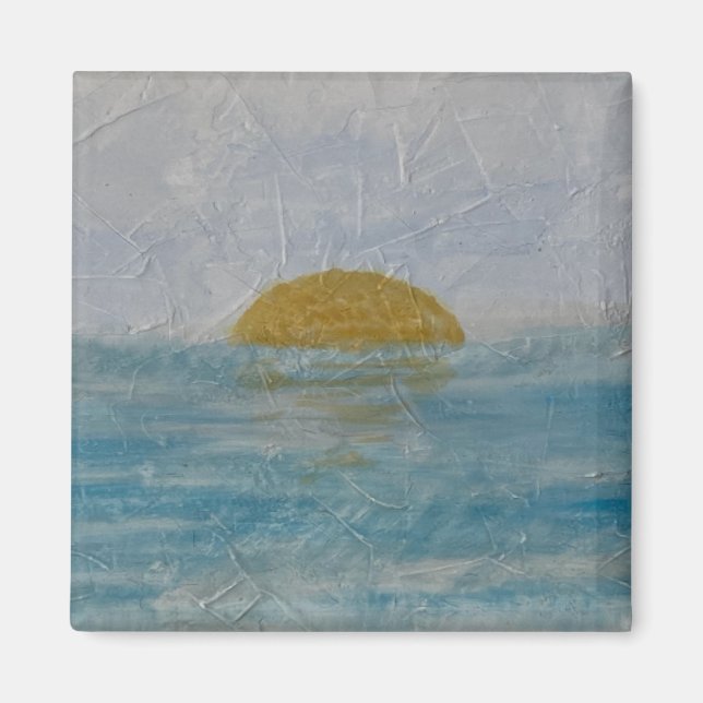 Beautiful Watercolor Sun and Water Square Magnet  (Vorne)