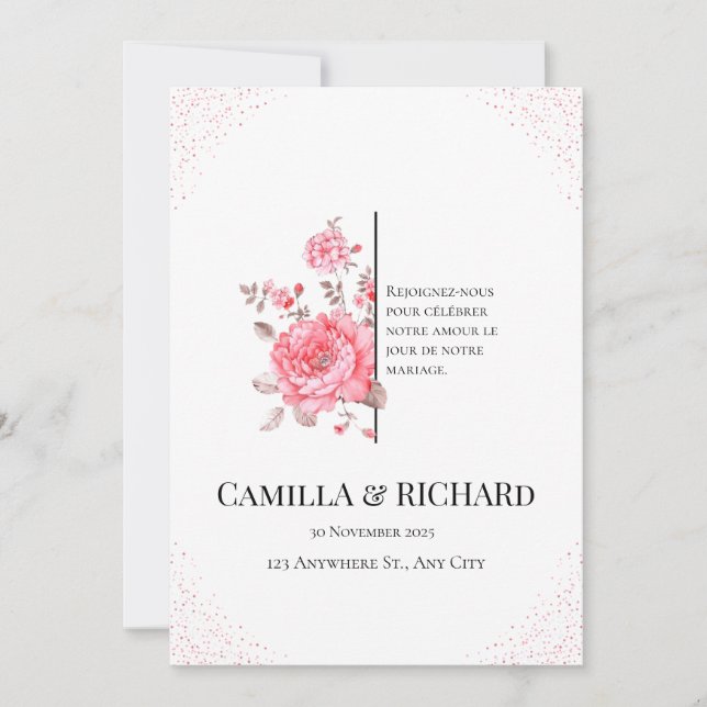 Beautiful wedding invitation template dankeskarte (Vorderseite)