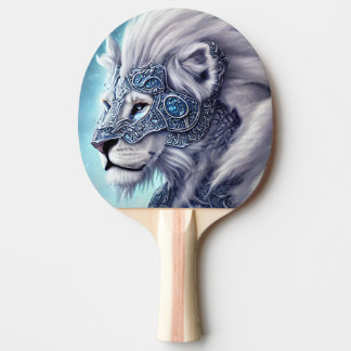 Beautiful White Armored Warrior Lion Sherpa Tischtennis Schläger