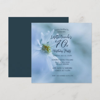 Beautiful White Blume 70. Geburtstagsparty Einladu Einladung