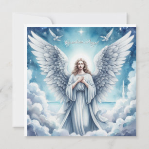 Beautiful White Guardian Angel Feiertagskarte