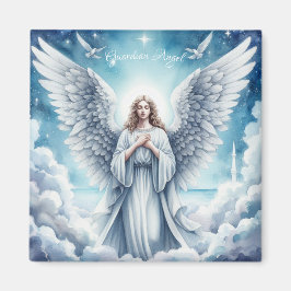 Beautiful White Guardian Angel Magnet