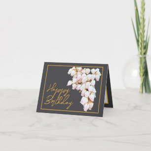 Beautiful White Pieris Blume Chic Happy Birthday Karte