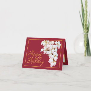 Beautiful White Pieris Blume Chic Happy Birthday Karte