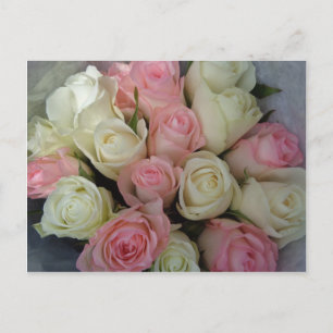 Beautiful White Roses Blume Bouquet Postkarte