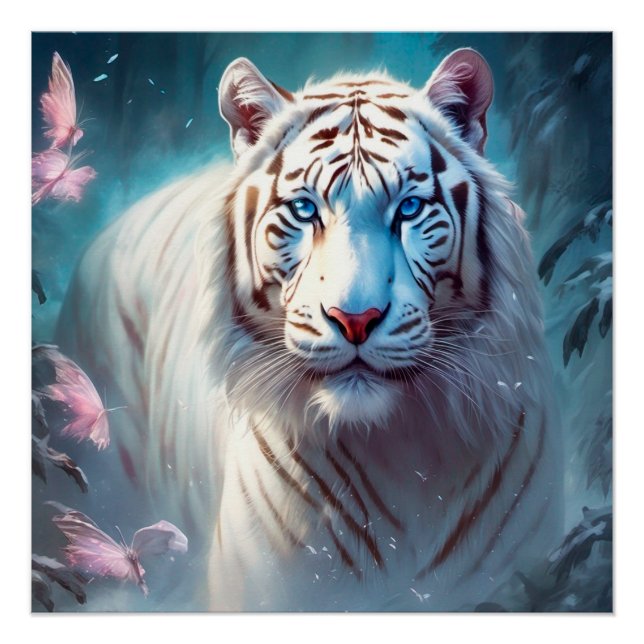Beautiful White tiger Poster (Vorderseite)