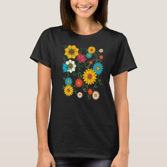Beautiful Wildblumen Blume Colorful Garden Botan T-Shirt (Vorderseite)
