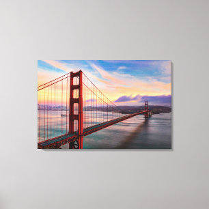 Beautiful winter sunset at Golden Gate Bridge Leinwanddruck