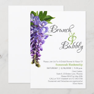 Beautiful Wisteria Brunch Bubbly Brautparty Einladung