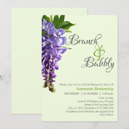 Beautiful Wisteria Brunch Bubbly Brautparty Einladung