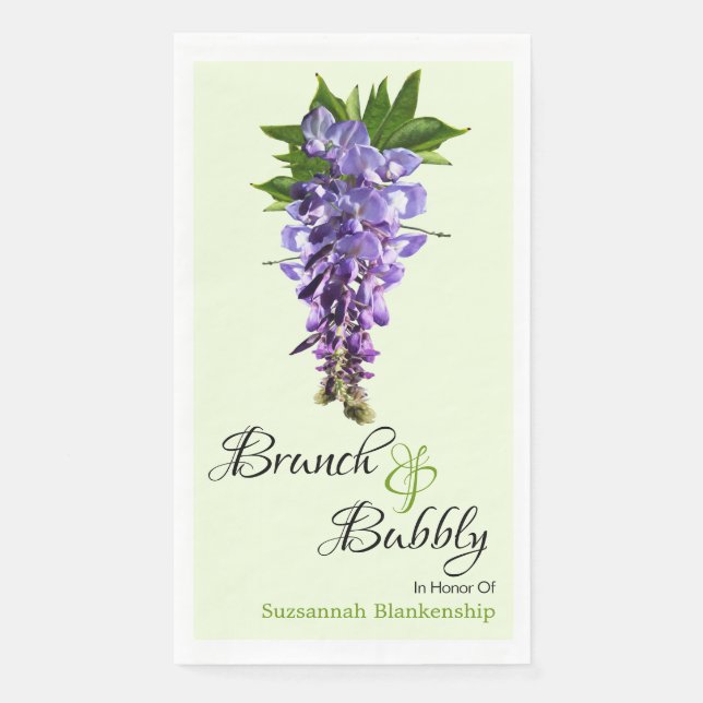Beautiful Wisteria Brunch Bubbly Brautparty Serviette (Vorderseite)