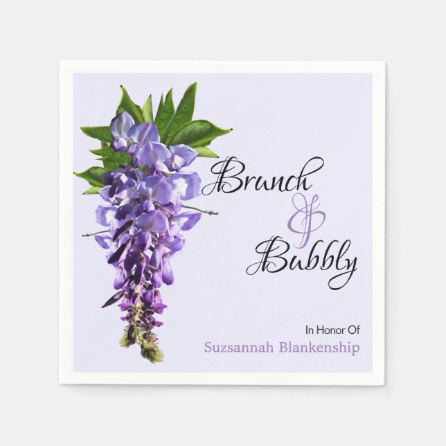 Beautiful Wisteria Brunch Bubbly Brautparty Serviette (Vorderseite)