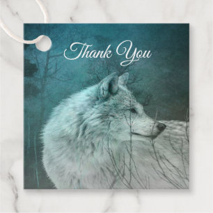 Beautiful Wolf in einem dunklen Wald Vielen Dank Geschenkanhänger