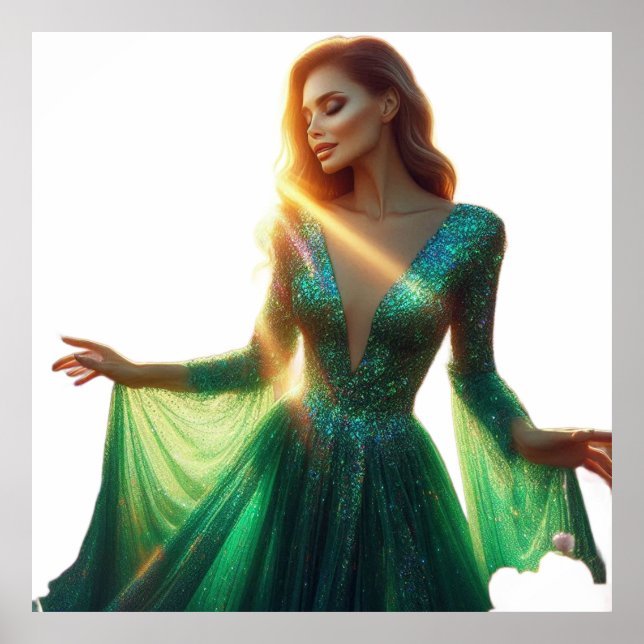 Beautiful Woman on a 40x40 Wall Poster (Vorne)