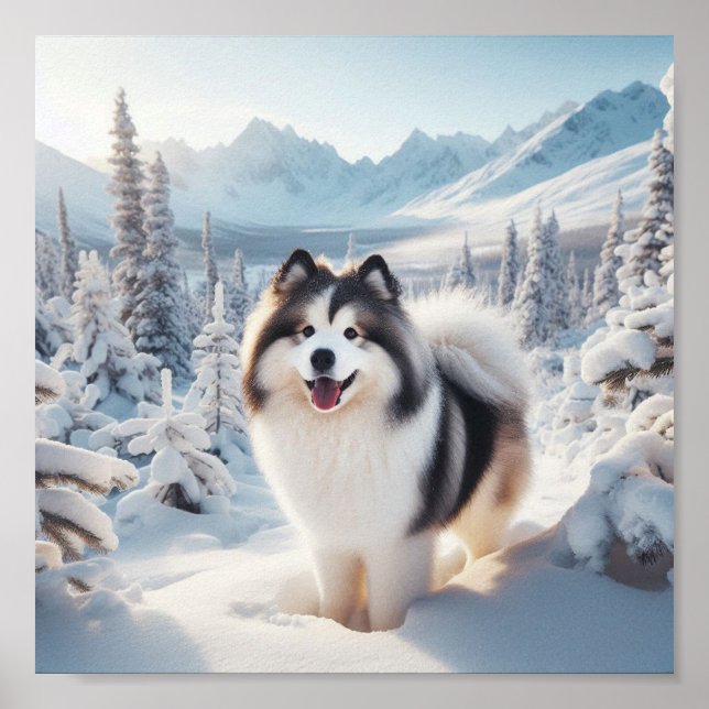 Beautiful Yakutian Laika Hund Poster (Vorne)