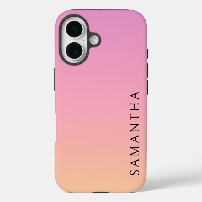 Beautiful Yellow and Pink Ombre Personalized  Case-Mate iPhone Hülle (Rückseite)