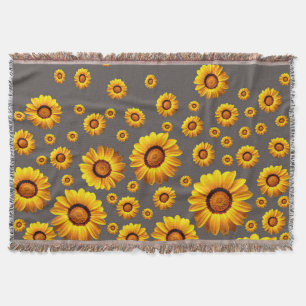 Beautiful yellow flowers on gray background decke