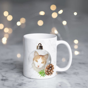 Beautiful yellow kitty christmas ornament Mug Kaffeetasse