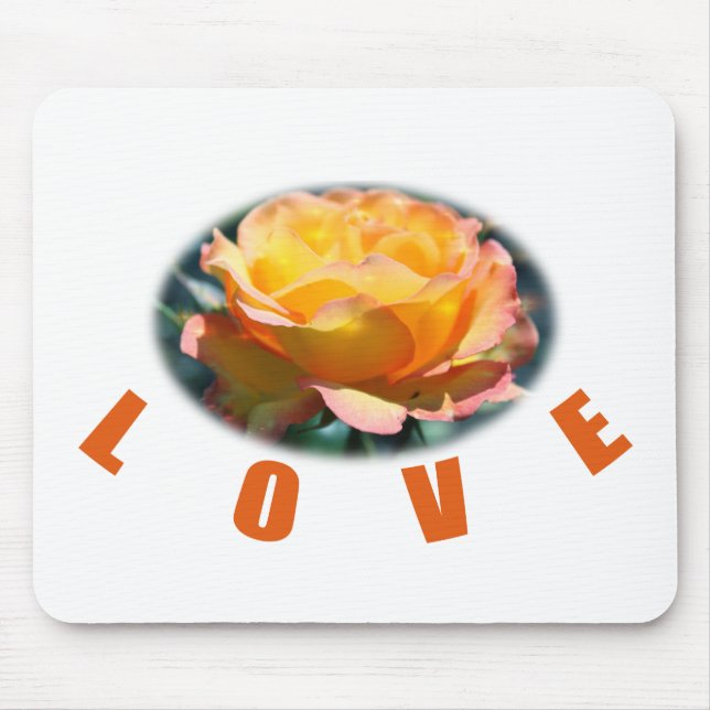 beautiful yellow rose flower photo art love gift mousepad (Vorne)