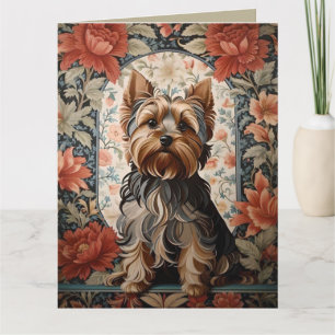 Beautiful Yorkie   Yorkshire Terrier Portrait Karte