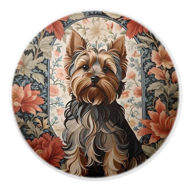 Beautiful Yorkie | Yorkshire Terrier Portrait Keramikknauf (Vorderseite)
